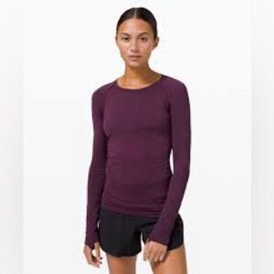 Lululemon Athletica Black Plumb Swiftly Tech Long Sleeve Top, Sz 10